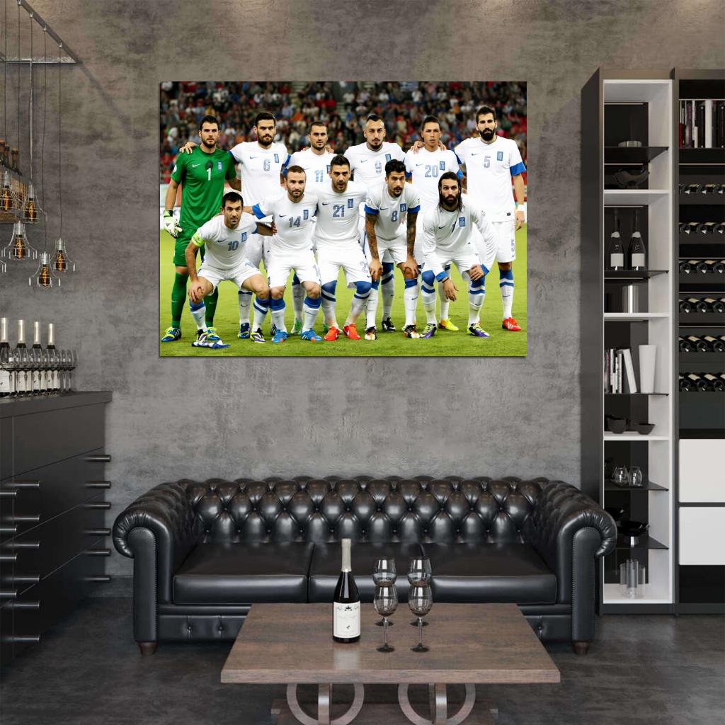 Team Players Greece 2014 World Cup Brazil Football Wall Art Print Poster