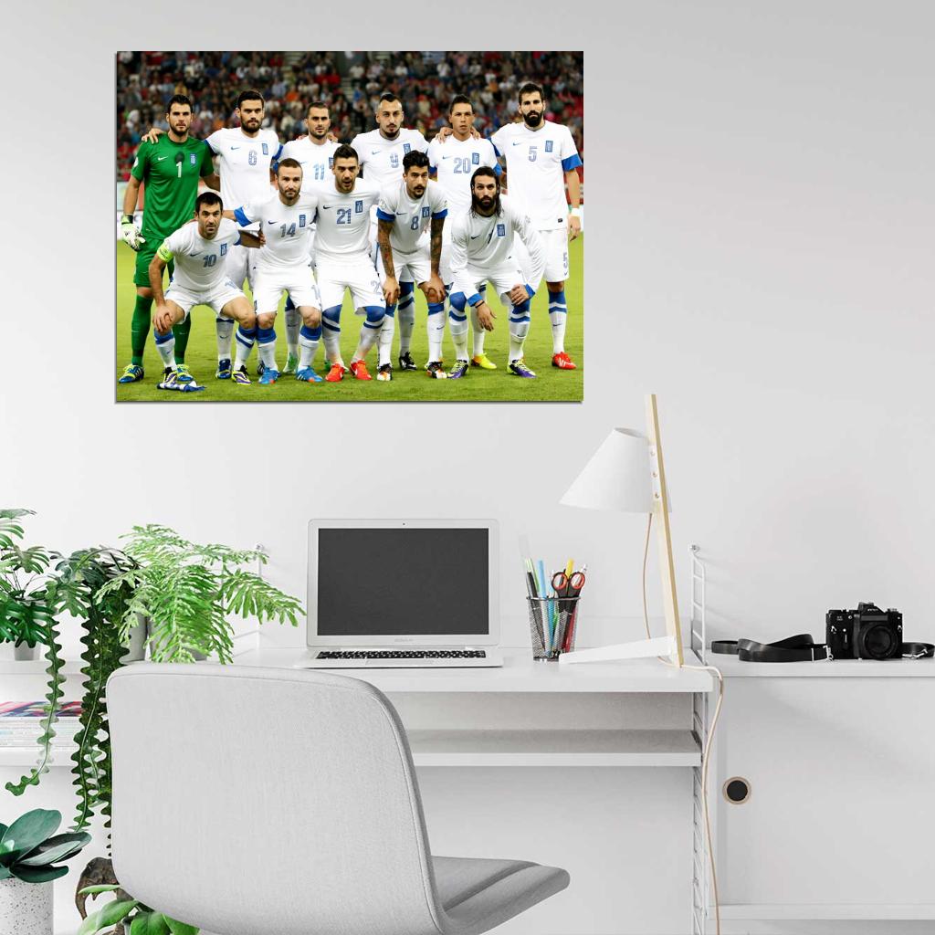 Team Players Greece 2014 World Cup Brazil Football Wall Art Print Poster