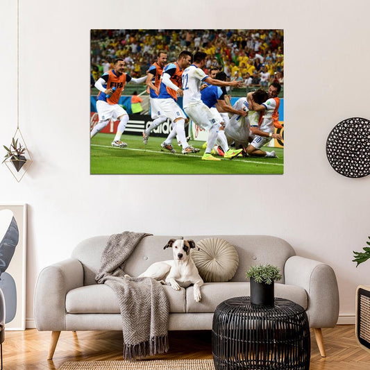 Goal Greece Ivory Coast FIFA World Cup Brazil Football Wall Art Print Poster