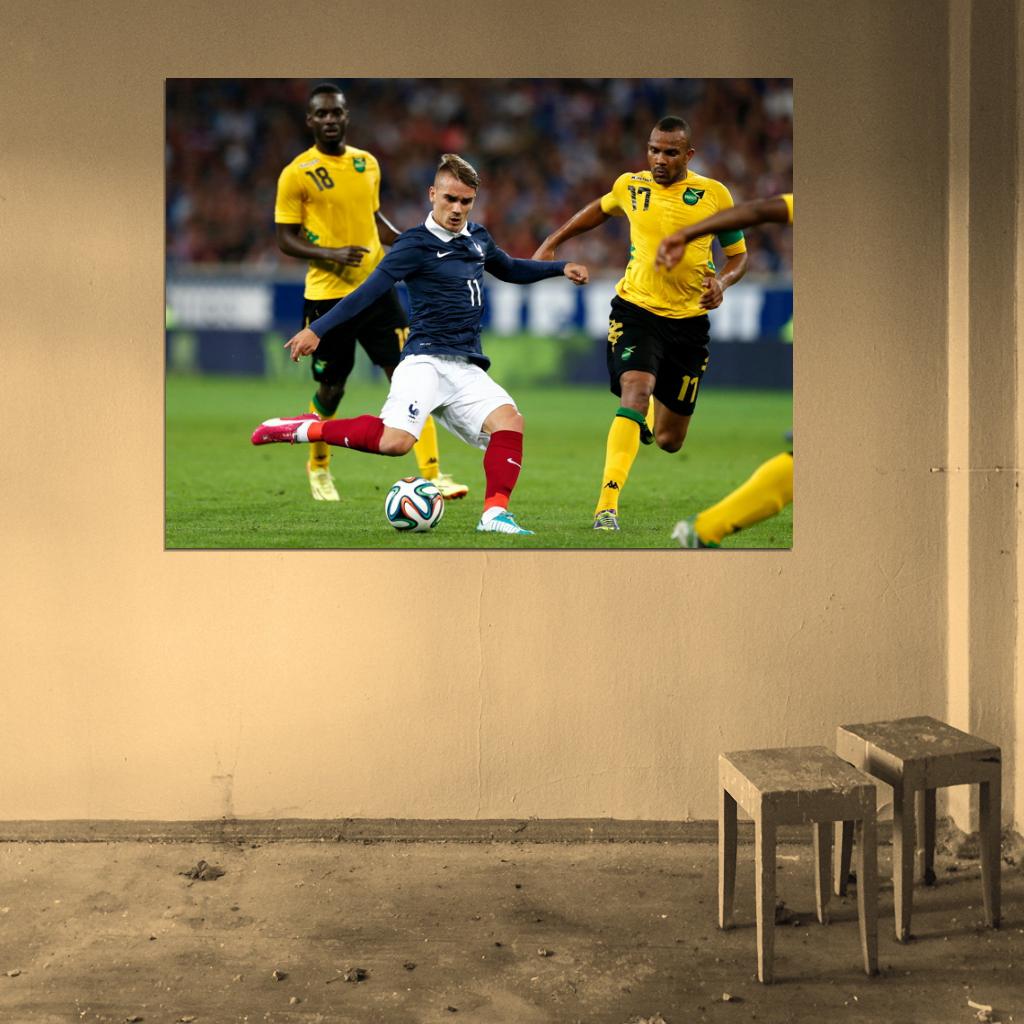 Antoine Griezmann Shot France World Cup Football Wall Art Print Poster