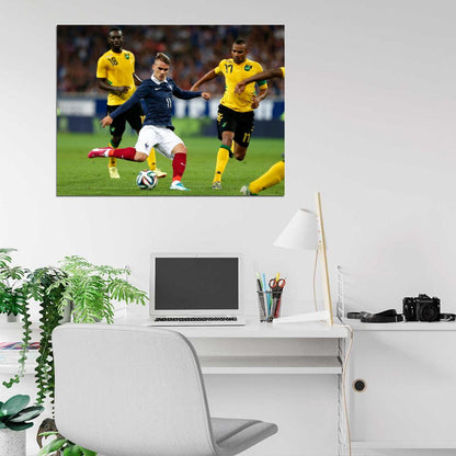Antoine Griezmann Shot France World Cup Football Wall Art Print Poster