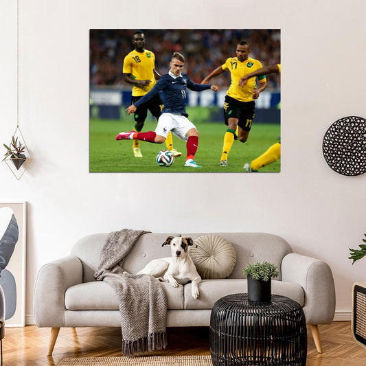 Antoine Griezmann Shot France World Cup Football Wall Art Print Poster