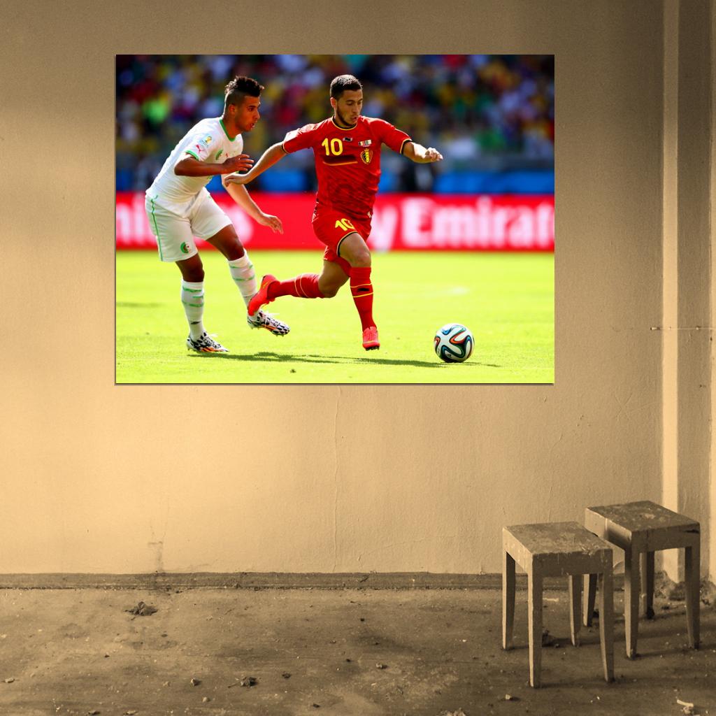 Eden Hazard Belgium World Cup Brazil Soccer Football Wall Art Print Poster