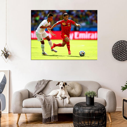 Eden Hazard Belgium World Cup Brazil Soccer Football Wall Art Print Poster