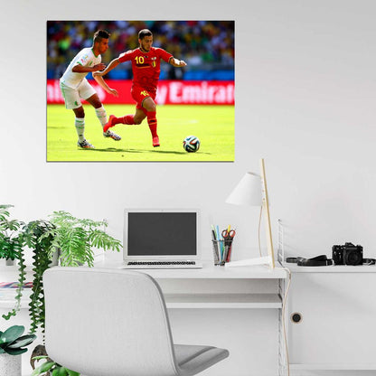 Eden Hazard Belgium World Cup Brazil Soccer Football Wall Art Print Poster