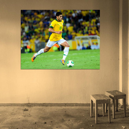 Hulk Dribbling Awesome FIFA World Cup Brazil Football Wall Art Print Poster