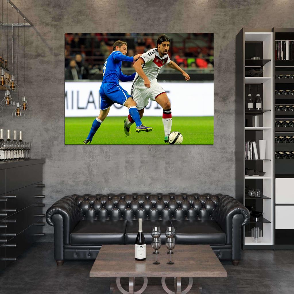 Sami Khedira Ball Dribbling Germany Soccer Football Wall Art Print Poster