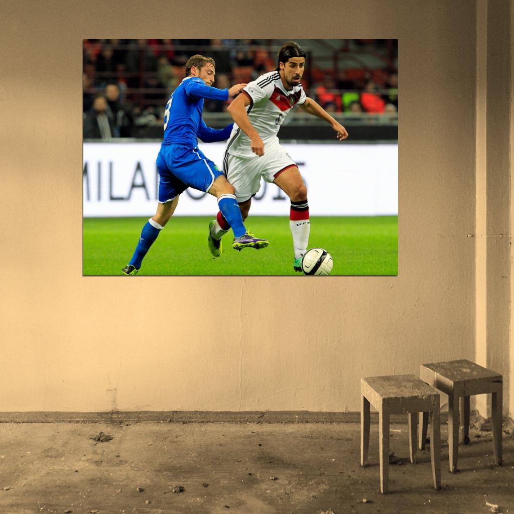 Sami Khedira Ball Dribbling Germany Soccer Football Wall Art Print Poster