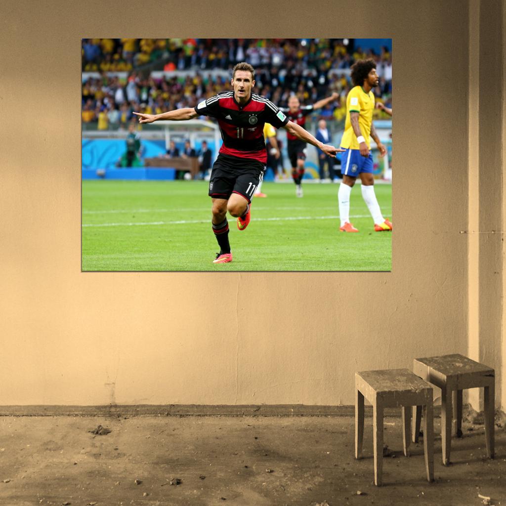 Miroslav Klose Record Goal Germany Brazil Football Wall Art Print Poster