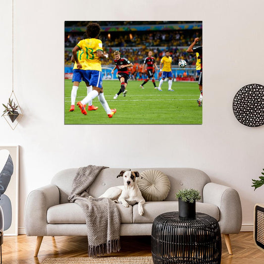 Tony Kroos Shot Goal Germany World Cup Brazil Football Wall Art Print Poster