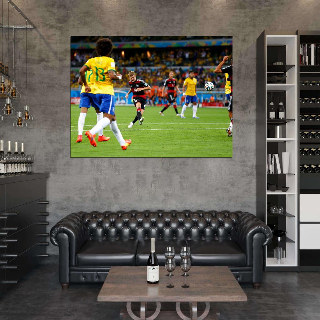 Tony Kroos Shot Goal Germany World Cup Brazil Football Wall Art Print Poster