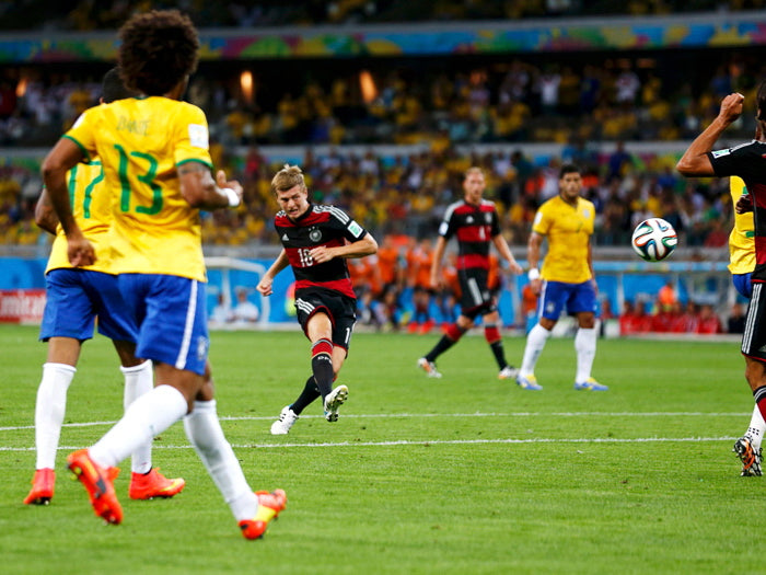 Tony Kroos Shot Goal Germany World Cup Brazil Football Wall Art Print Poster