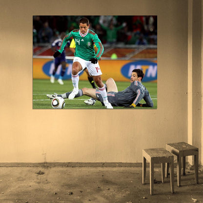 Javier Hernandez Hugo Lloris Goal Mexico Football Wall Art Print Poster