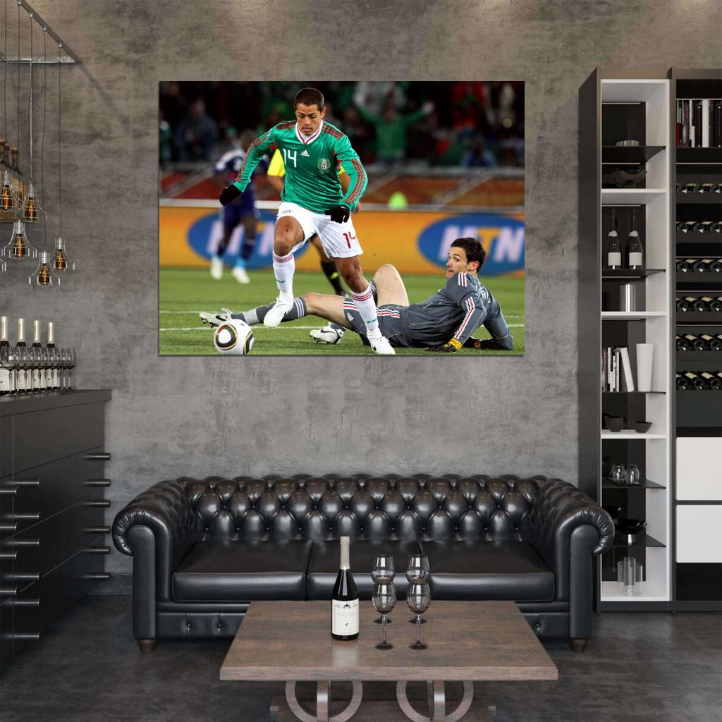 Javier Hernandez Hugo Lloris Goal Mexico Football Wall Art Print Poster