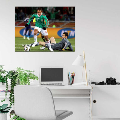 Javier Hernandez Hugo Lloris Goal Mexico Football Wall Art Print Poster