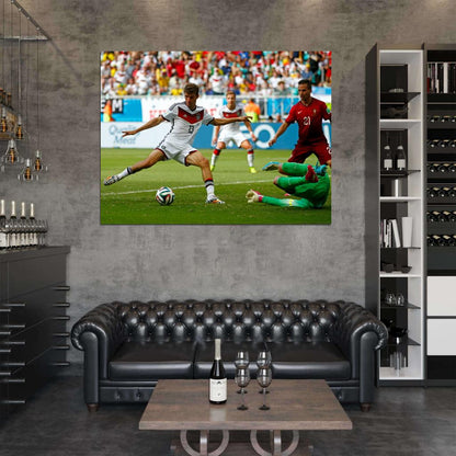 Thomas Muller Shot Goal Germany Portugal Football Wall Art Print Poster
