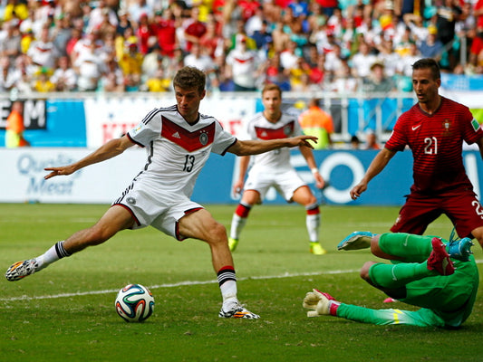 Thomas Muller Shot Goal Germany Portugal Football Wall Art Print Poster