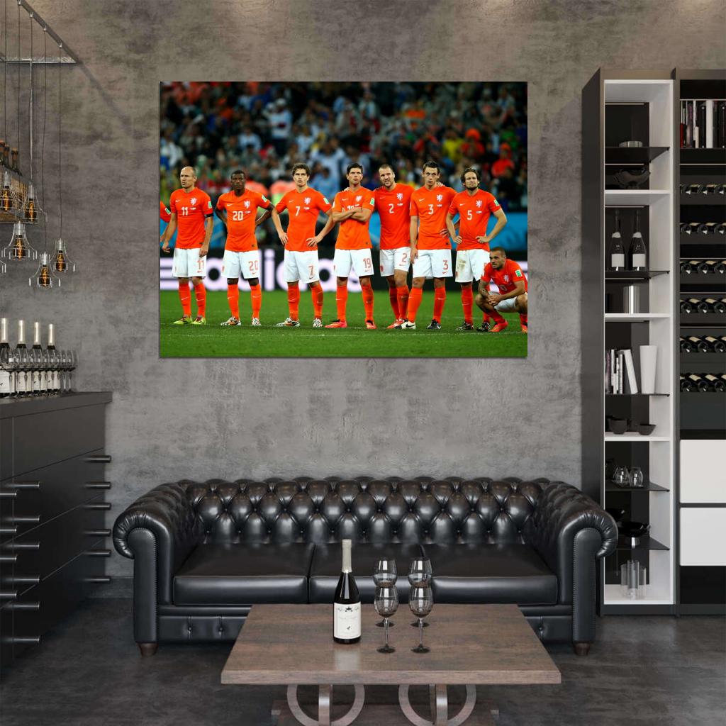 Team Players Netherlands 2014 FIFA World Cup Football Wall Art Print Poster