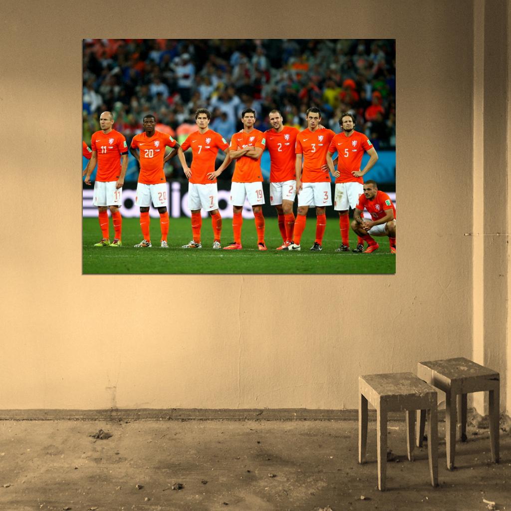 Team Players Netherlands 2014 FIFA World Cup Football Wall Art Print Poster