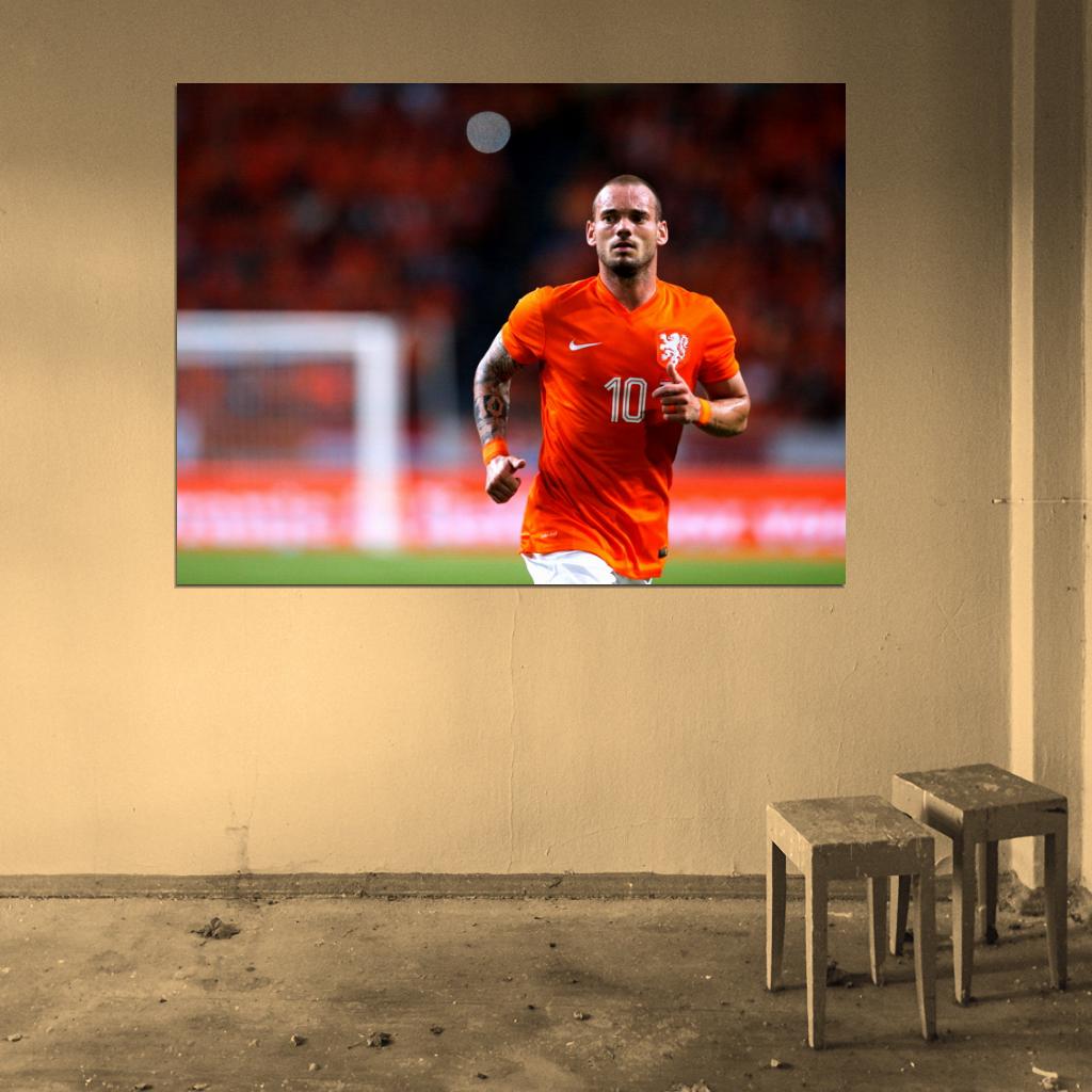 Wesley Sneijder Awesome Netherlands World Cup Football Wall Art Print Poster