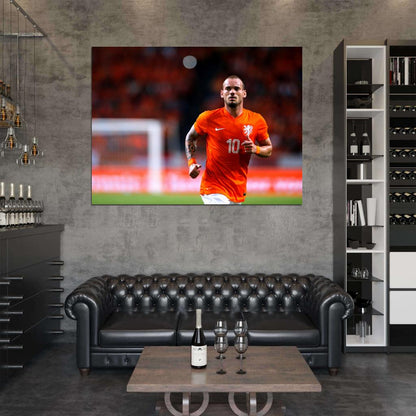 Wesley Sneijder Awesome Netherlands World Cup Football Wall Art Print Poster
