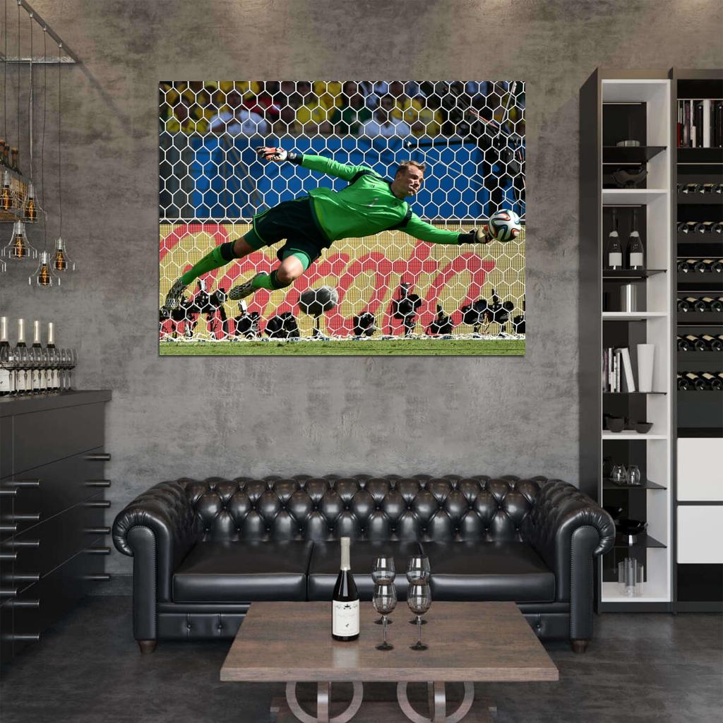 Manuel Neuer Goalkeeper Amazing Save Jump Germany Wall Art Print Poster