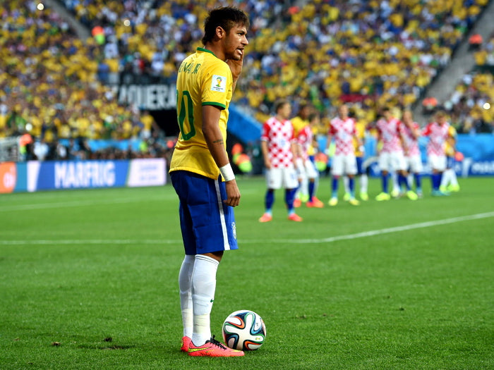 Neymar Jr Free Kick 2014 World Cup Brazil Football Wall Art Print Poster