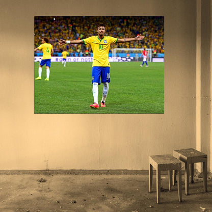 Neymar Jr 2014 FIFA World Cup Brazil Soccer Football Wall Art Print Poster