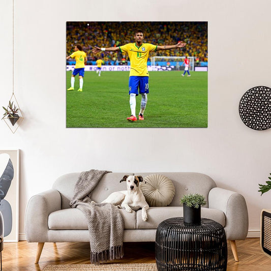 Neymar Jr 2014 FIFA World Cup Brazil Soccer Football Wall Art Print Poster