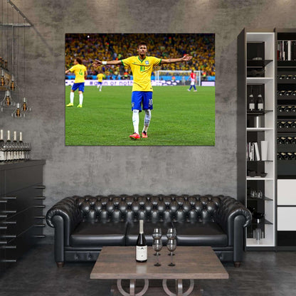 Neymar Jr 2014 FIFA World Cup Brazil Soccer Football Wall Art Print Poster