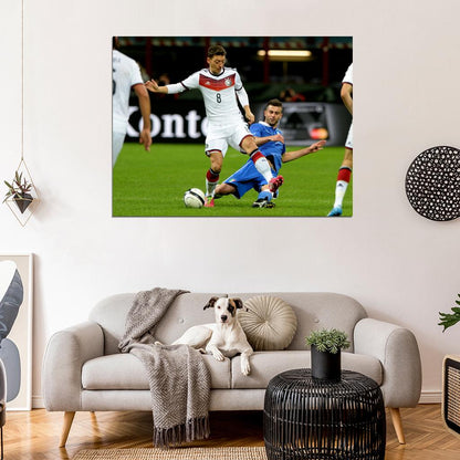 Mesut Ozil Sliding Tackle Germany Soccer Football Wall Art Print Poster
