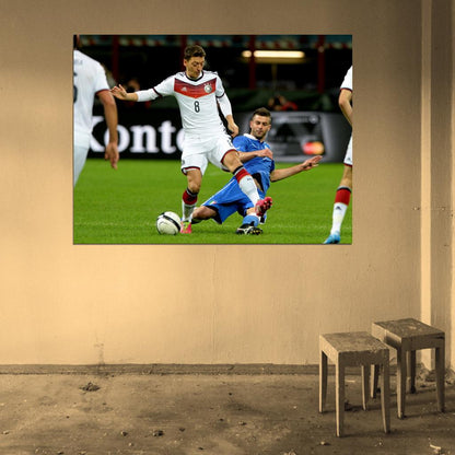 Mesut Ozil Sliding Tackle Germany Soccer Football Wall Art Print Poster
