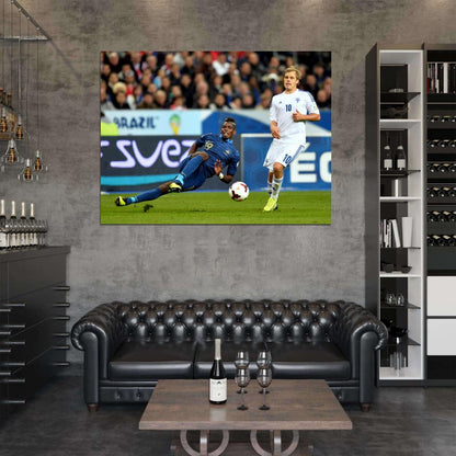 Paul Pogba Sliding Tackle France Soccer Football Wall Art Print Poster