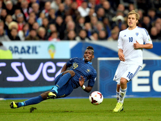 Paul Pogba Sliding Tackle France Soccer Football Wall Art Print Poster