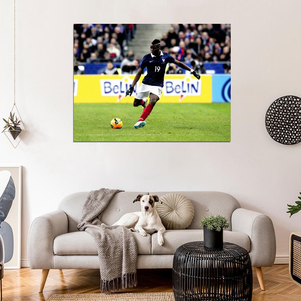 Paul Pogba Shot France Soccer Football Wall Art Print Poster
