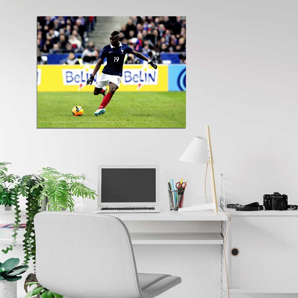 Paul Pogba Shot France Soccer Football Wall Art Print Poster