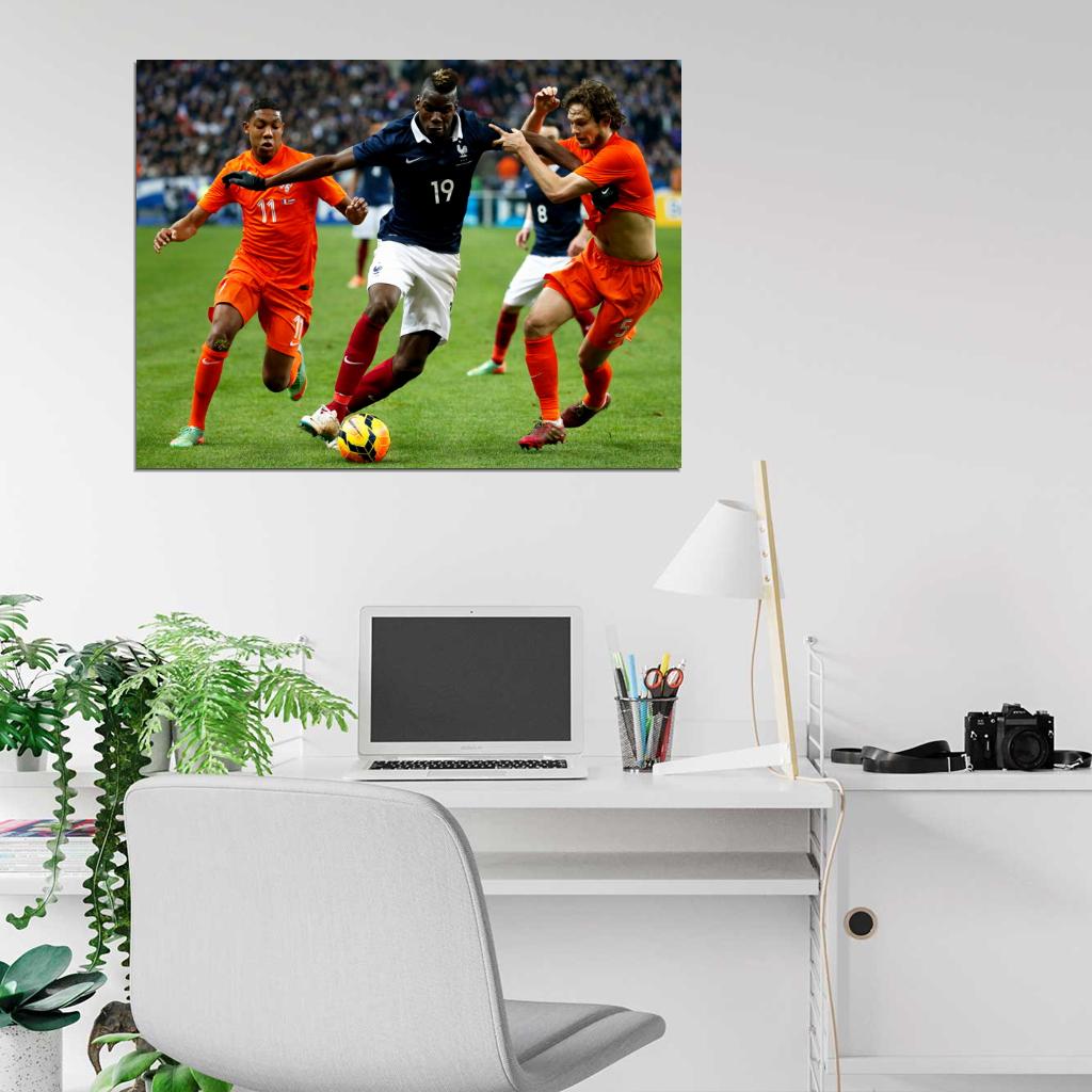Paul Pogba France The Netherlands Soccer Football Wall Art Print Poster