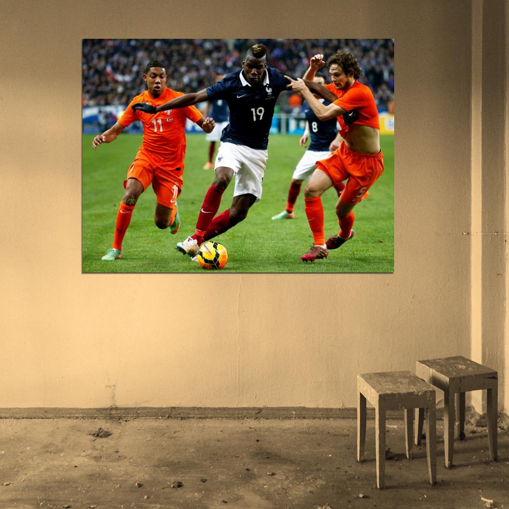 Paul Pogba France The Netherlands Soccer Football Wall Art Print Poster