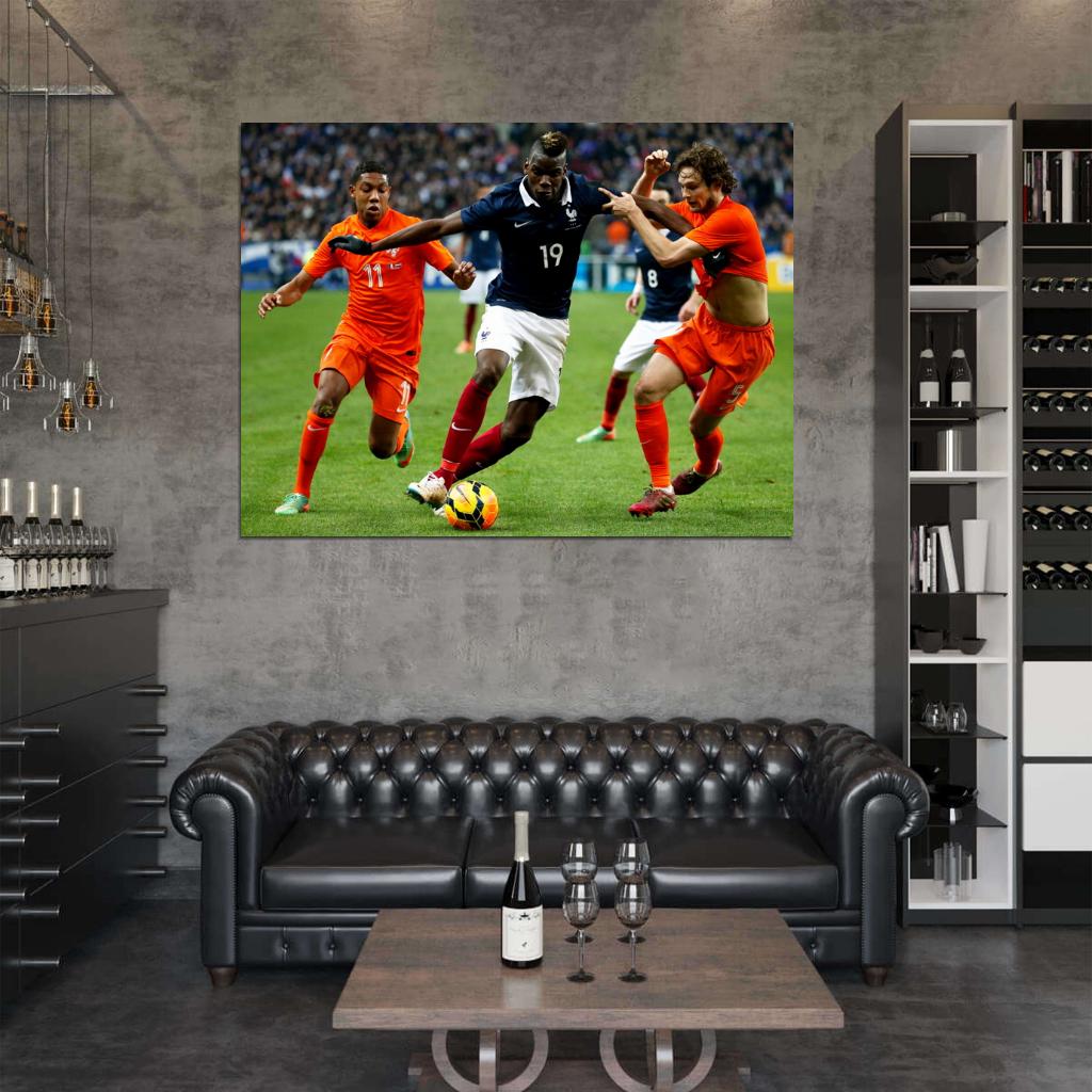 Paul Pogba France The Netherlands Soccer Football Wall Art Print Poster