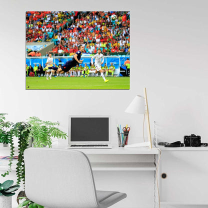 Robin van Persie Header Goal Jump Netherlands World Wall Art Print Poster
