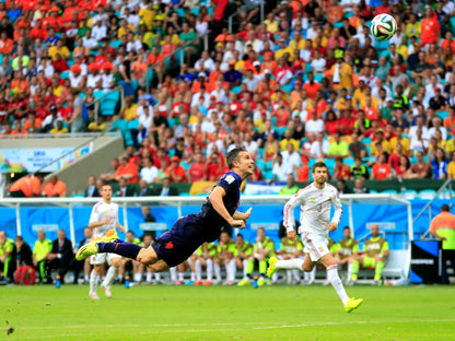 Robin van Persie Header Goal Jump Netherlands World Wall Art Print Poster