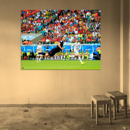 Robin van Persie Header Goal Jump Netherlands World Wall Art Print Poster