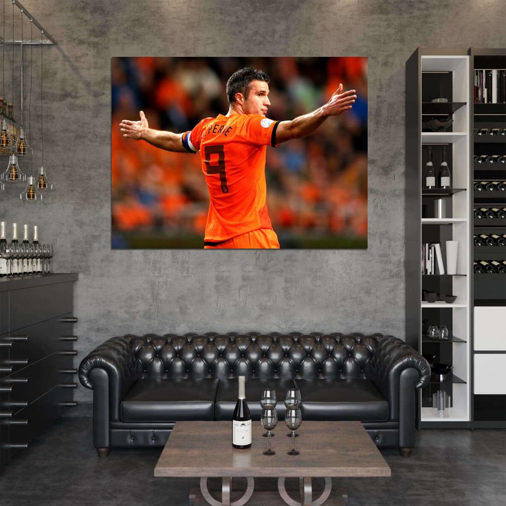 Robin van Persie Captain The Netherlands World Cup Wall Art Print Poster
