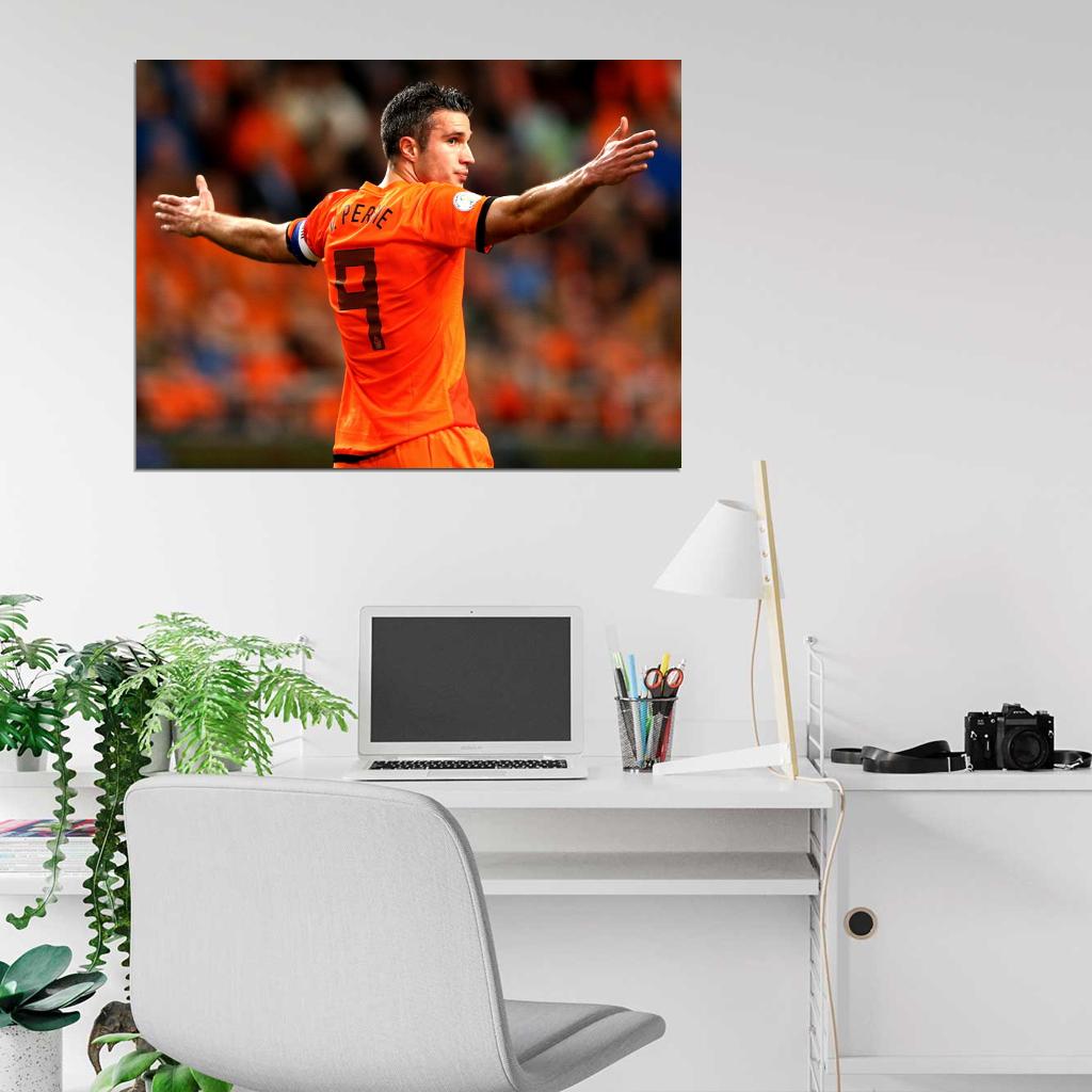 Robin van Persie Captain The Netherlands World Cup Wall Art Print Poster