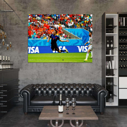 Robin van Persie Diving Header Goal Jump Spain 2014 Wall Art Print Poster