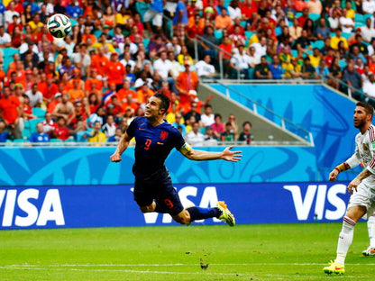 Robin van Persie Diving Header Goal Jump Spain 2014 Wall Art Print Poster