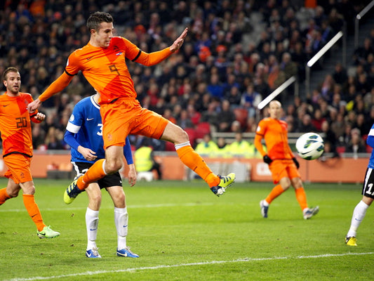 Robin van Persie Goal Jump Amazing Soccer Football Wall Art Print Poster