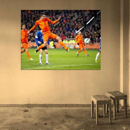 Robin van Persie Goal Jump Amazing Soccer Football Wall Art Print Poster