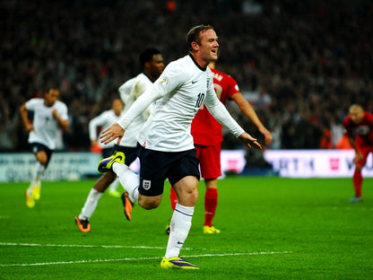 Wayne Rooney Goal Celebration England Soccer Football Wall Art Print Poster