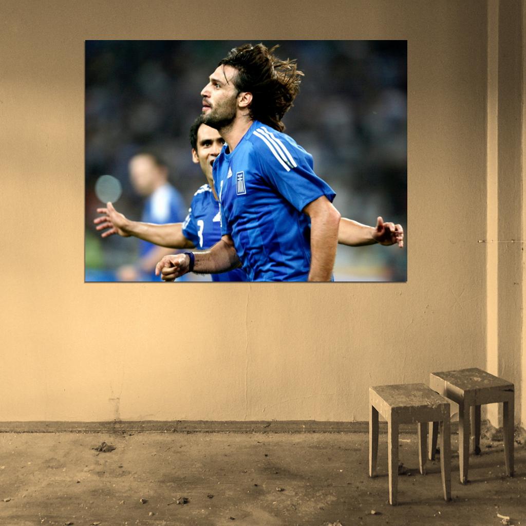 Georgios Samaras Goal Celebration Greece Football Wall Art Print Poster